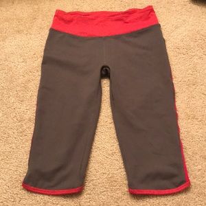 Grey/Red Workout Capris